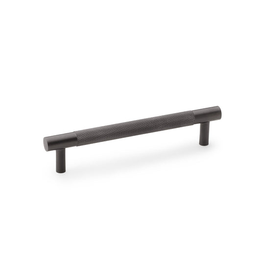 Alexander and Wilks Brunel Knurled T-Bar Cupboard Pull Handle in Dark Bronze PVD, solid brass, 128mm centres