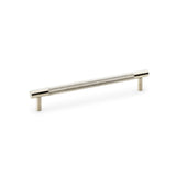 Knurled T-Bar Cupboard Handle in Satin Nickel by Alexander & Wilks, showcasing a diamond design and solid brass construction