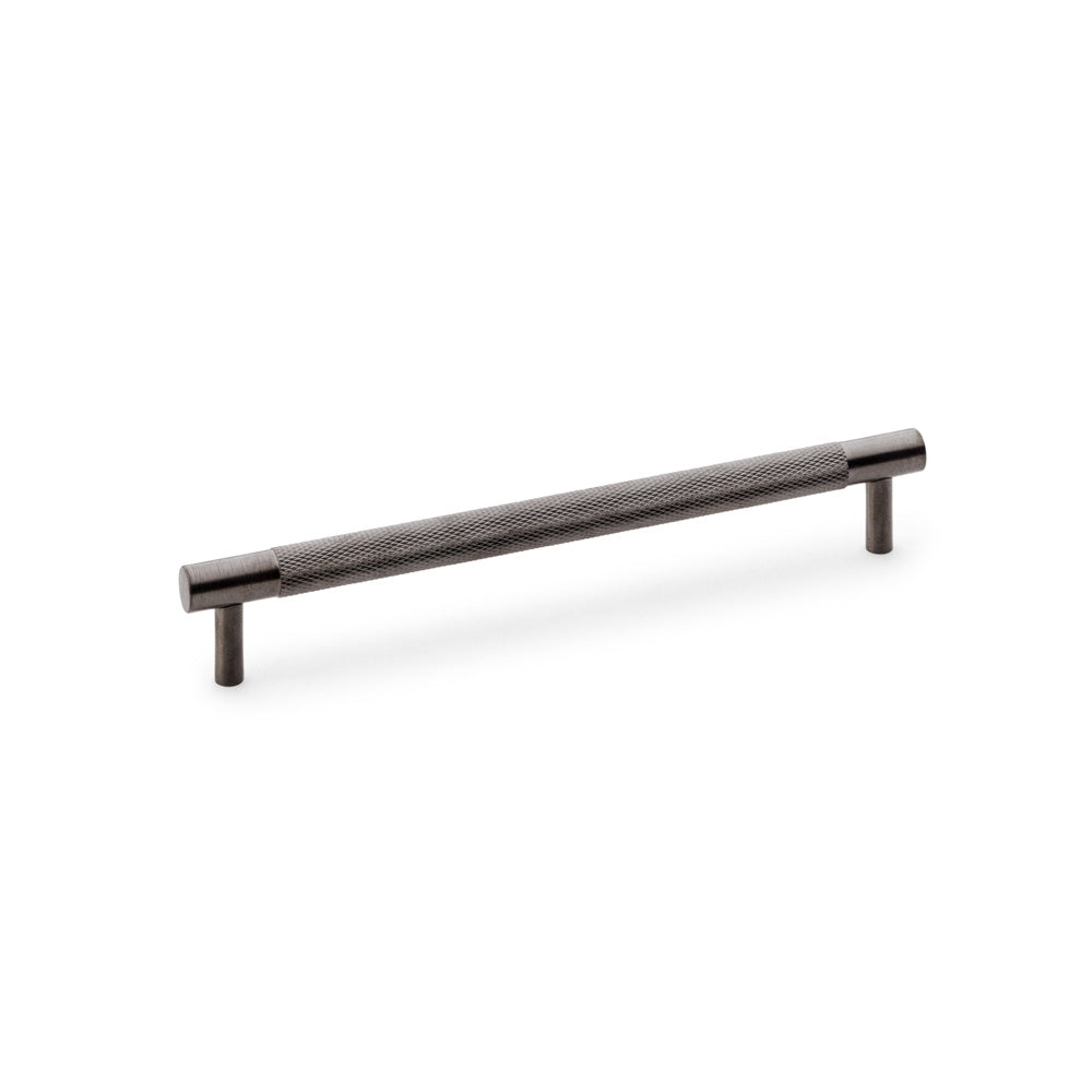 Knurled T-Bar Cupboard Handle by Alexander & Wilks in Dark Bronze PVD, 192mm centres, featuring durable solid brass with textured grip.