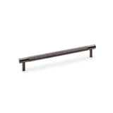 Knurled T-Bar Cupboard Handle by Alexander & Wilks in Dark Bronze PVD, 192mm centres, featuring durable solid brass with textured grip.