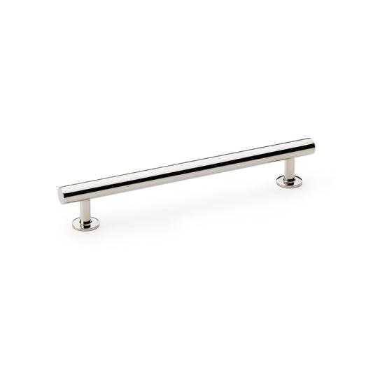 Alexander & Wilks Round T-Bar Cabinet Pull Handle in Polished Nickel Finish, 160mm Centres, ideal for modern interior cabinetry