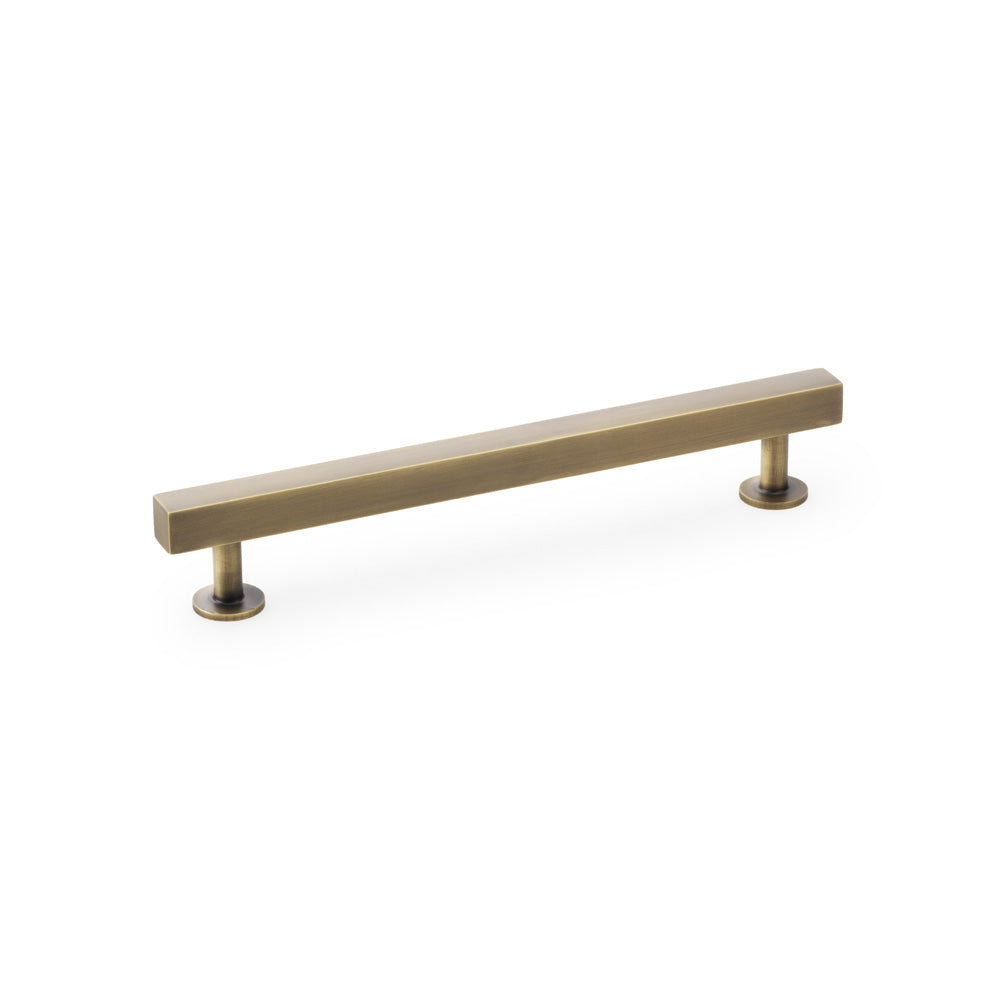 Antique Brass Square T-Bar Cabinet Pull Handle by Alexander & Wilks, showing elegant art deco design and robust construction, suitable for modern interiors.