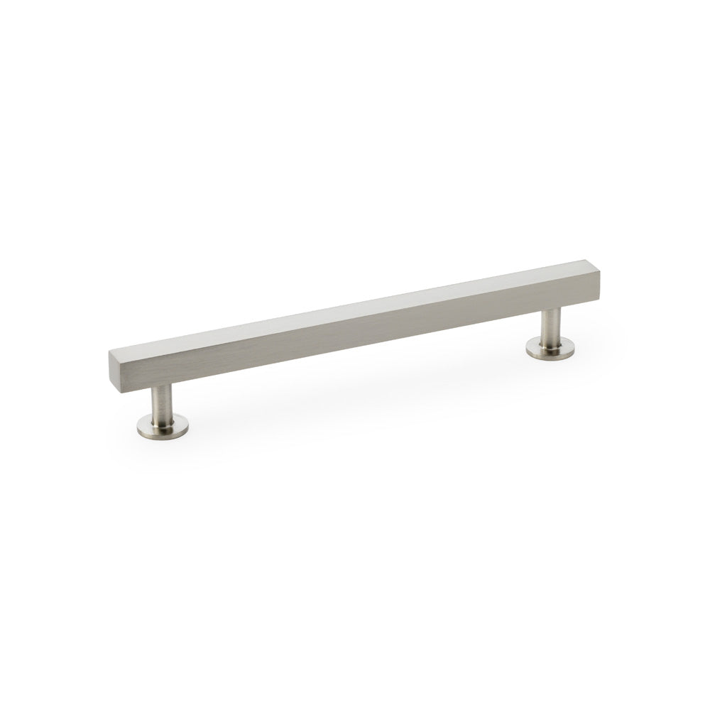 "Alexander & Wilks Square T-Bar Cabinet Pull Handle in Satin Nickel, 160mm Centres, modern and durable for kitchens and furniture"