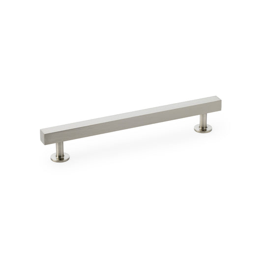 "Alexander & Wilks Square T-Bar Cabinet Pull Handle in Satin Nickel, 160mm Centres, modern and durable for kitchens and furniture"