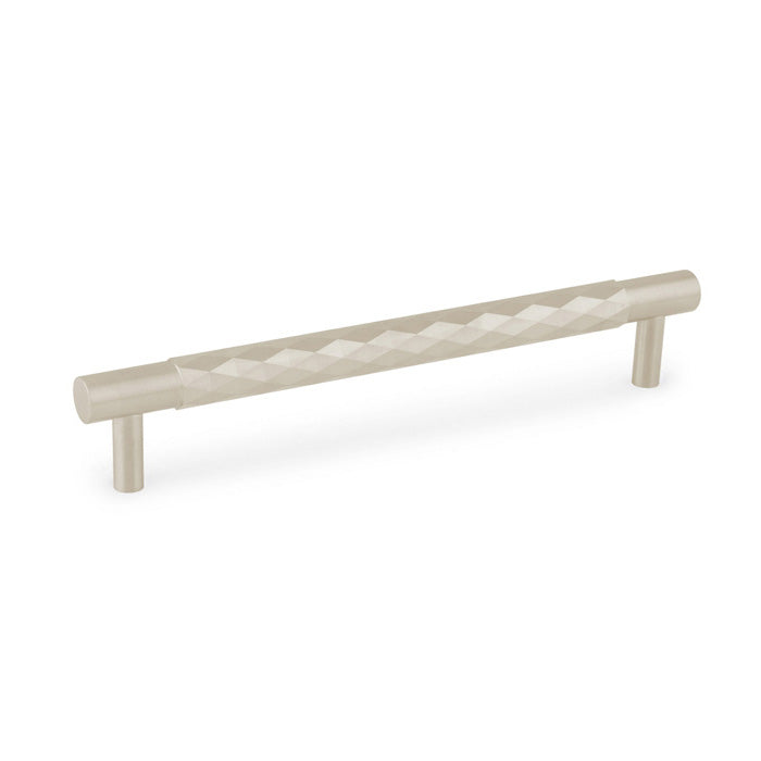 Diamond Cut Cabinet Pull by Alexander & Wilks, satin nickel finish, 160mm center-to-center, featuring durable construction and modern design.