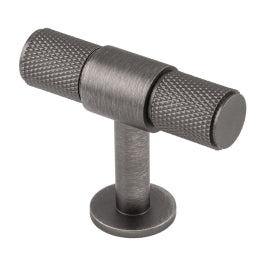 Anthracite Grey Knurled T-Bar Cupboard Knob, 50mm product image
