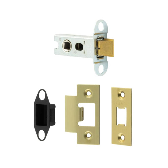 Satin Brass Double Sprung Mortice Latch - Fire Door Approved