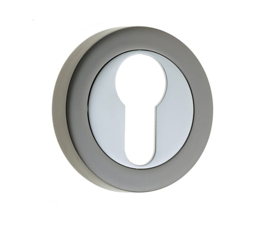 Dual Finish Polished Chrome/Black Nickel EURO PROFILE Escutcheon JV503E