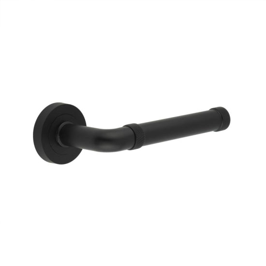 Frelan Hardware - Matt Black 'Midtown' Knurled Door Handles - JV853MB