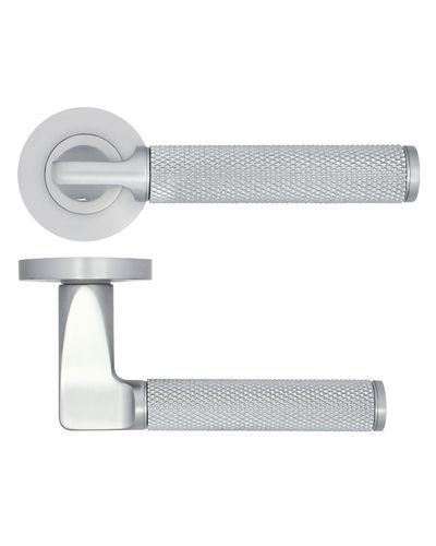 ZPA090-SC Zoo Hardware Stanza Contract 'Bilbao' Lever on Round Rose - Satin Chrome