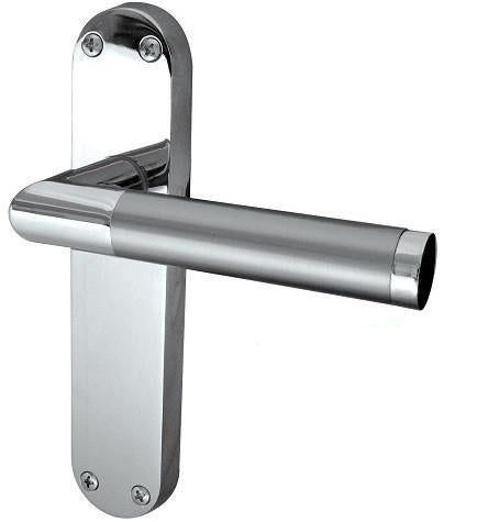 Mitred Twin Finish Door Handles on Plate - JV437
