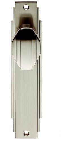 ADR022SN LATCH Carlisle Brass Art Deco Door Knob On Backplate - Satin Nickel