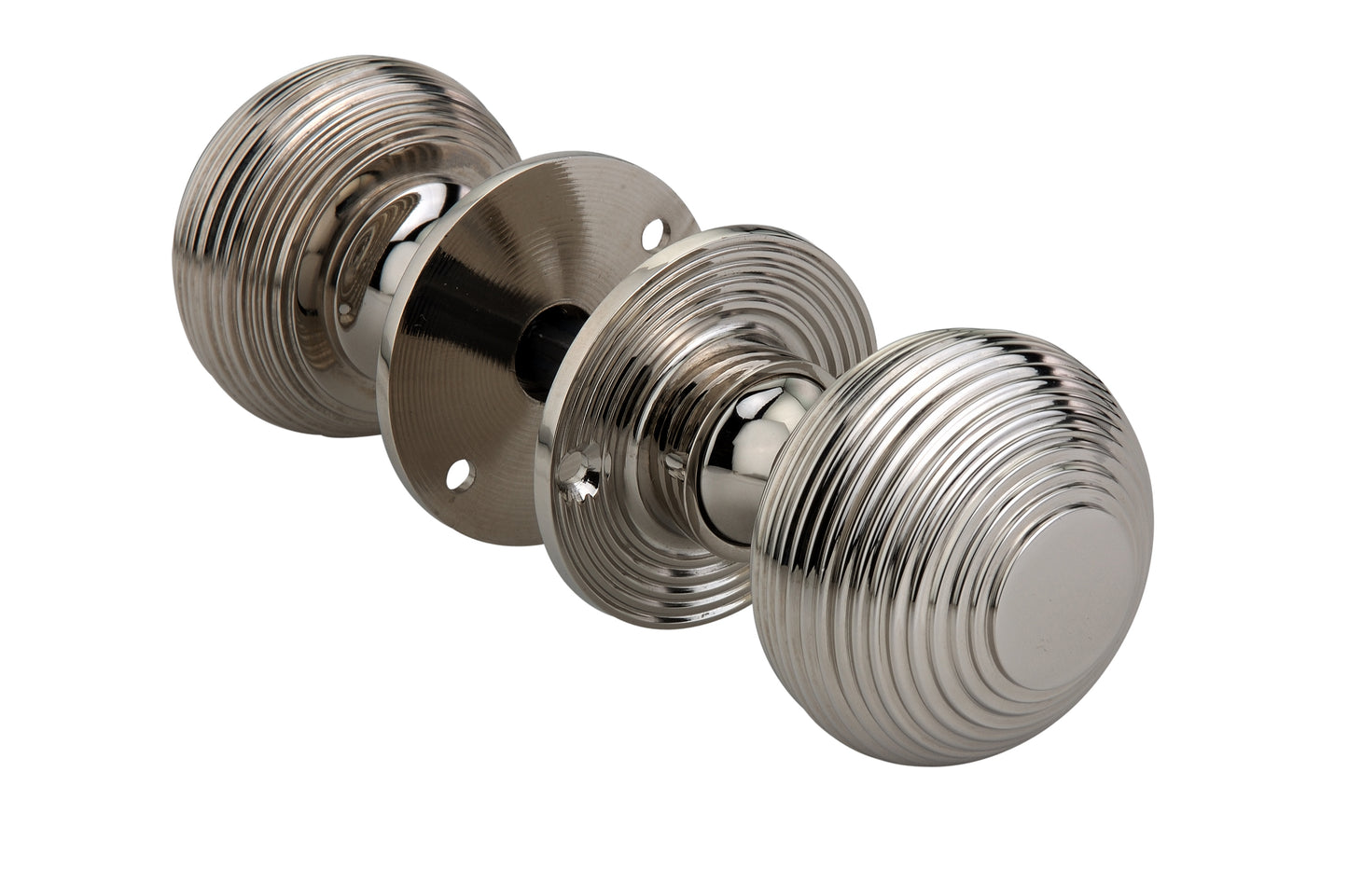 Polished Nickel ReededRim/Mortice Door Knobs 55mm - Spira Brass SB2105PNP