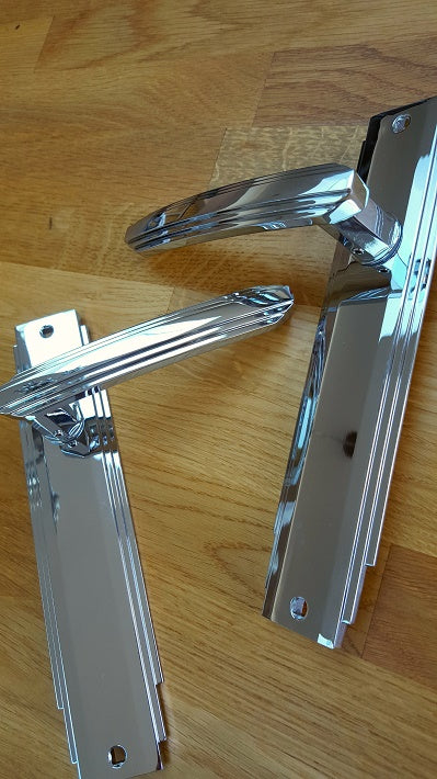 ADR012CP Carlisle Brass Art Deco Polished Chrome Door Handles