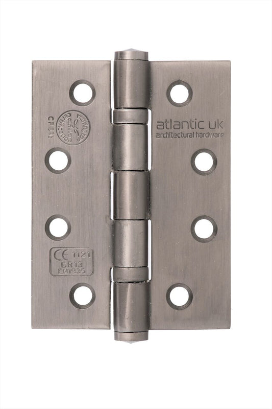 Matt Gun Metal 4" x 3" x 3mm Ball Bearing Hinges, grade 13 fire rated