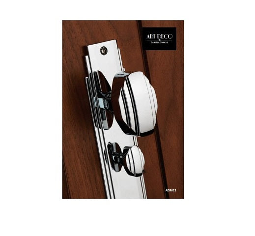 Carlisle Brass Art Deco Door Knob On Backplate - Polished Chrome