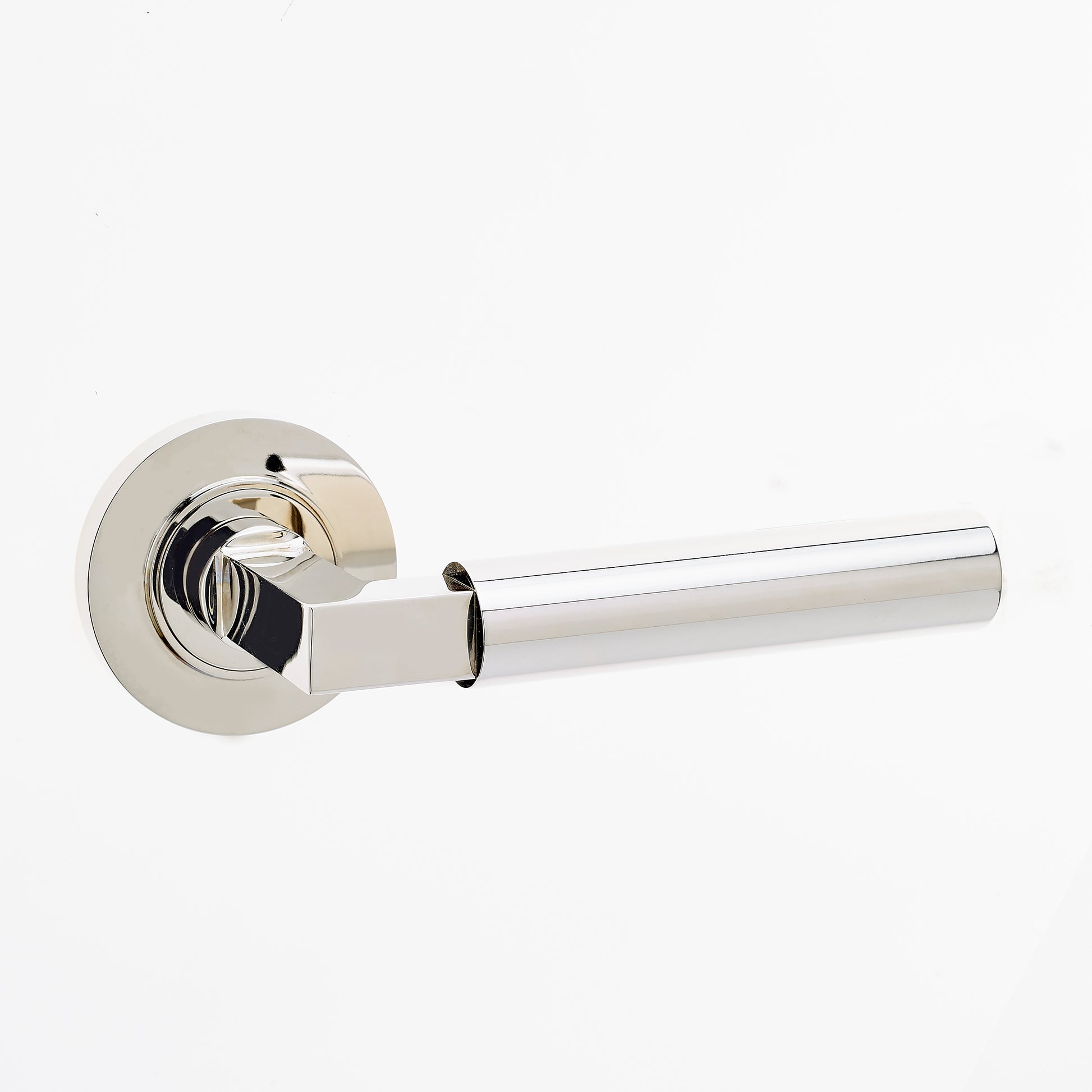FRELAN BURLINGTON RANGE WESTMINSTER POLISHED NICKEL DOOR HANDLES - STEPPED ROSE