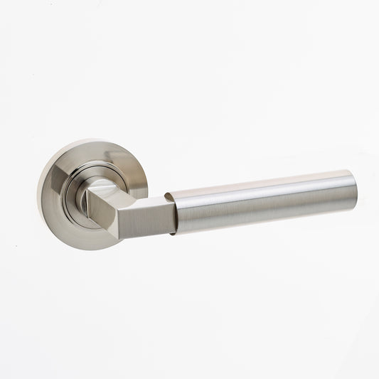 FRELAN BURLINGTON RANGE WESTMINSTER SATIN NICKEL DOOR HANDLES - PLAIN ROSE