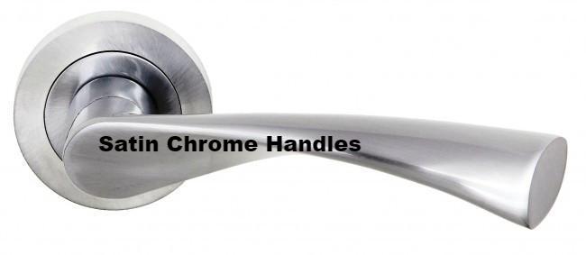 Twist Design Polished or Satin Chrome Door Handle Packs - Latch, Locking & Bathroom Doors