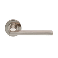 Thumbnail for Carlisle Brass Trentino Door Handles On Round Rose, Satin Nickel - EUL030SN