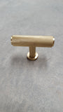 BUR401SB Burlington Piccadilly Knurled T-Bar Cupboard Knob - Satin Brass