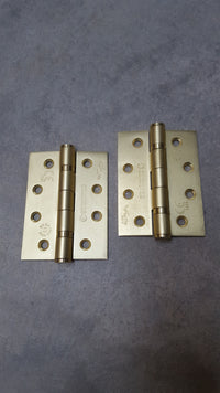 Thumbnail for 4 Inch Satin Brass Grade 13 Fire Rated Ball Bearing Hinges