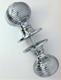 Polished Chrome Large Reeded Beehive Mortice Door Knobs, 63mm - SB2106PC - Spira Brass