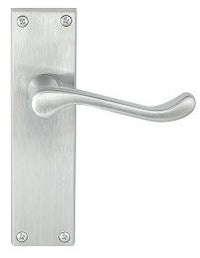 Thumbnail for Satin Chrome 'Victorian Scroll' Door Handles On Plate