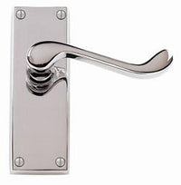 Thumbnail for Polished Chrome 'Victorian Scroll' Door Handles On Plate
