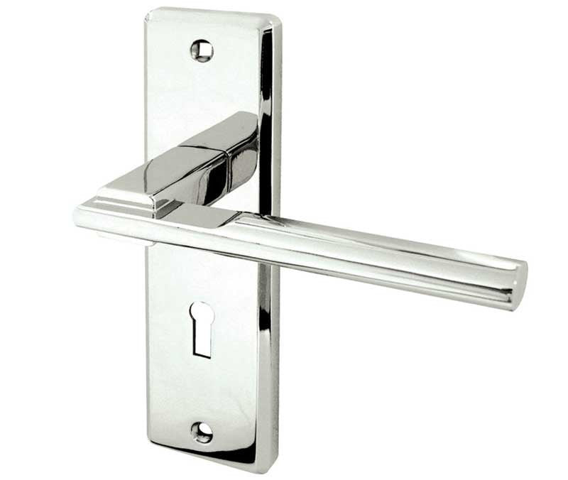 JV3003PC Frelan Hardware Delta Locking Polished Chrome Door Handles