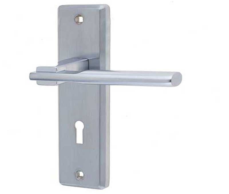 JV3003SC Locking Satin Chrome Frelan Hardware Delta Door Handles