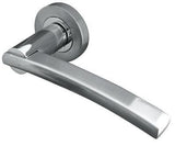 Modena Dual Finish Door Handles JV780PCSC - Duo Finish, Polished & Satin Chrome