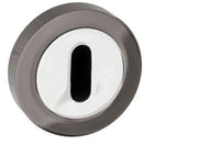 Thumbnail for Polished Chrome/Black Nickel Round British Keyhole Profile Escutcheon S3ESCKR-PCBN
