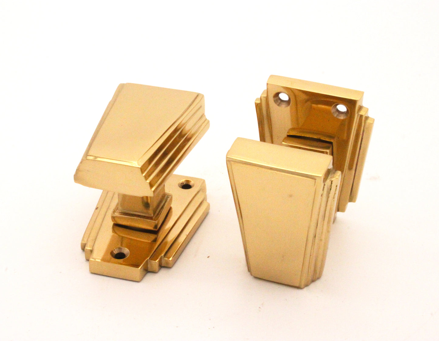 Triago 'Art Deco Period' Mortice Door Knobs - Solid Brass