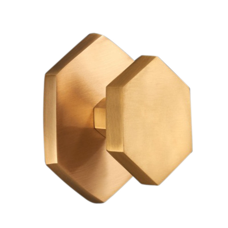 SB2204 Satin Brass 'Hexagonal' Centre/Entrance Door Knob - Spira Brass