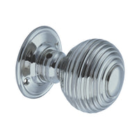 Thumbnail for Satin Chrome Large Reeded Beehive Mortice Door Knobs, 63mm  - SB2106SCP