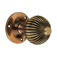 Thumbnail for Aged Brass Regency Mortice Door Knobs (Solid Brass) - SB2111AGB