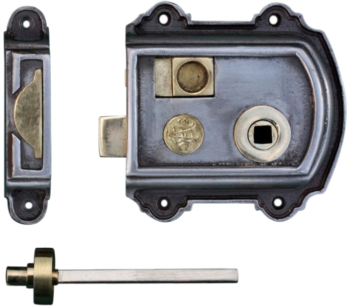 Victorian Pewter Rim Lock - SB7104PEW