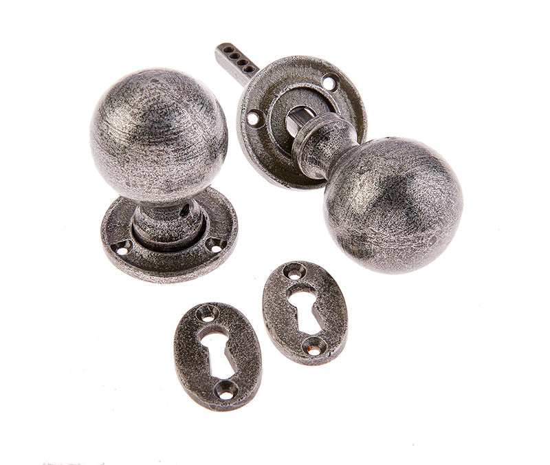 Valley Forge Pewter Patina Ball Mortice Door Knobs VF48 45mm Knobs
