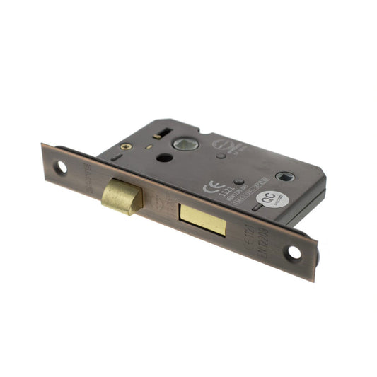 Antique Copper Bathroom Mortice sash Lock - 2.5 Inch Lock 45mm Backset and 3 Inch Lock 57mm Backset
