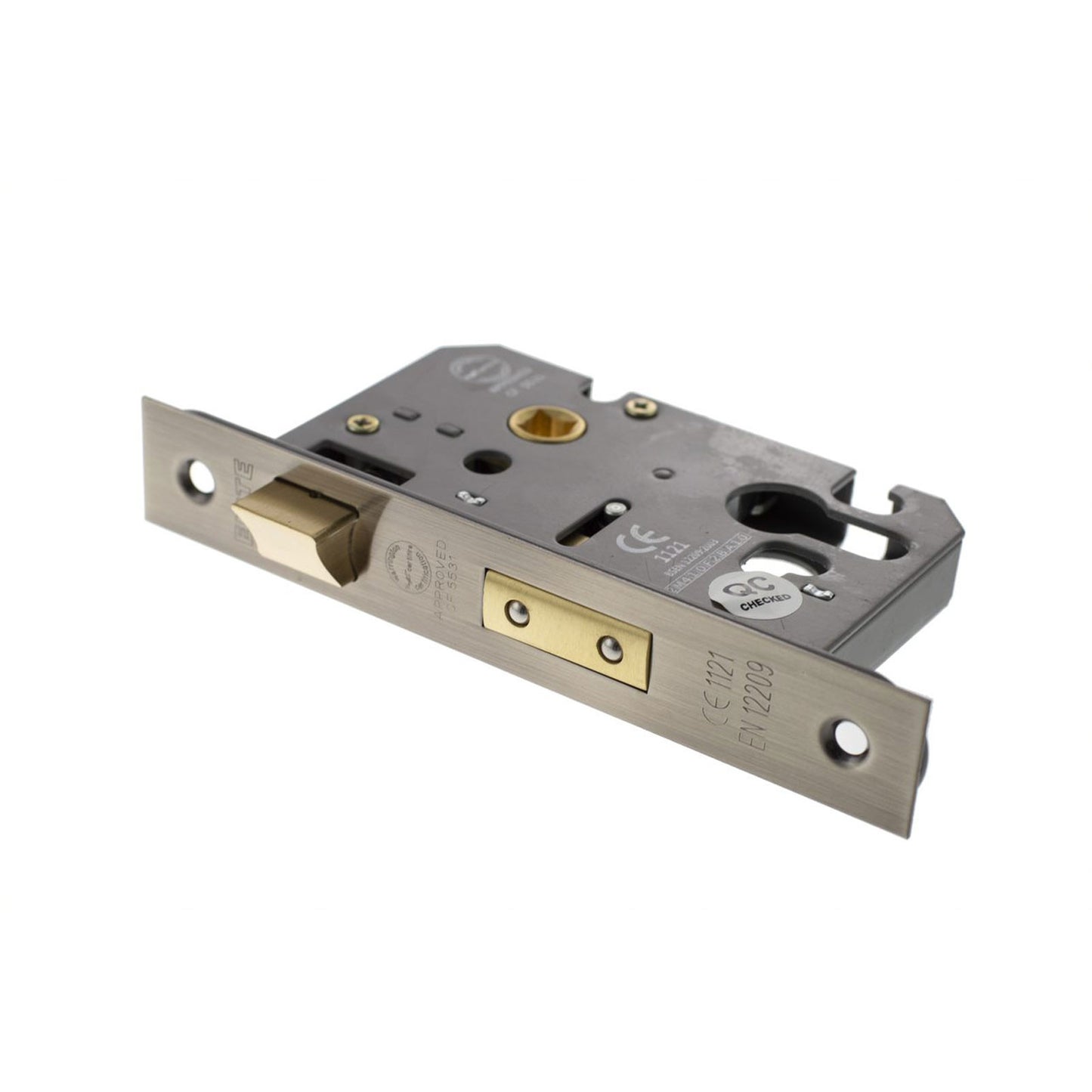 Antique Brass Euro Profile Mortice Sash Lock - 2.5 Inch Lock 45mm Backset and 3 Inch Lock 57mm Backset