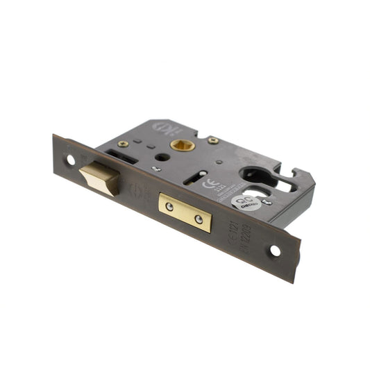 Antique Copper Euro Profile Mortice Sash Lock - 2.5 Inch Lock 45mm Backset and 3 Inch Lock 57mm Backset