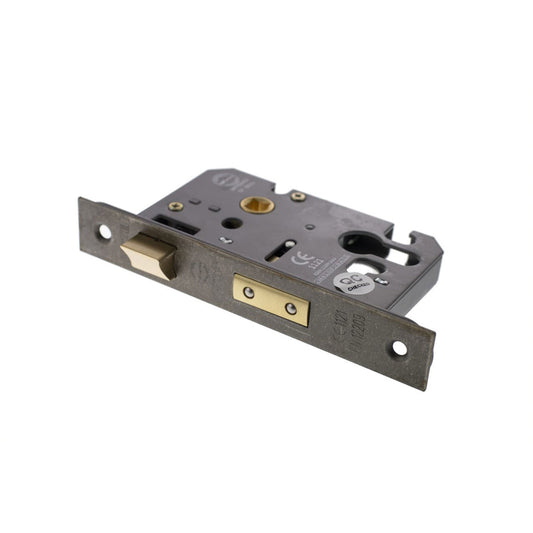Distressed Silver Pewter Euro Profile Mortice Sash Lock - 2.5 Inch Lock 45mm Backset and 3 Inch Lock 57mm Backset