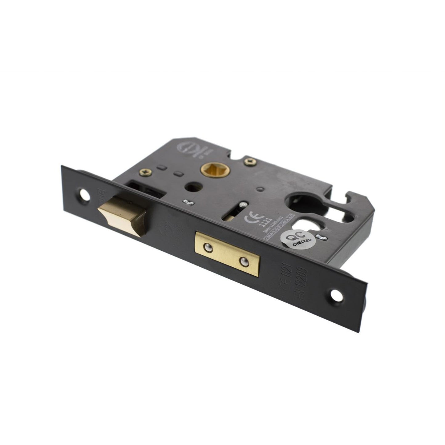 Matt Black Euro Profile Mortice Sash Lock - 2.5 Inch Lock 45mm Backset and 3 Inch Lock 57mm Backset