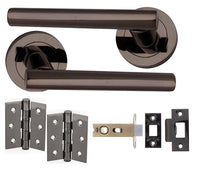 Thumbnail for Black Nickel 'T-Bar' Design Door Handle Packs For Latch, Lock & Bathroom Doors