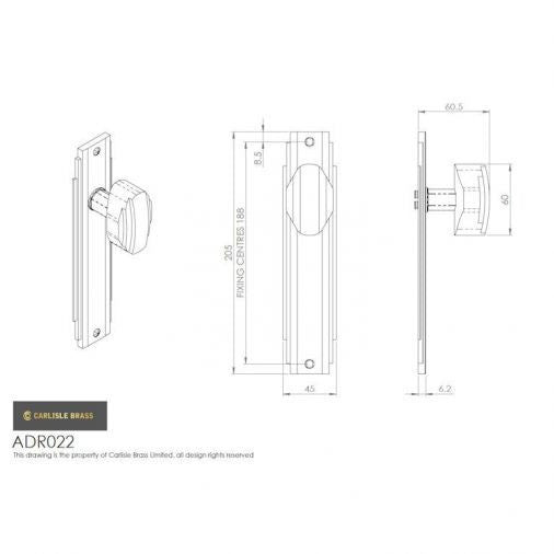 Carlisle Brass Art Deco Door Knob On Backplate - Polished Chrome