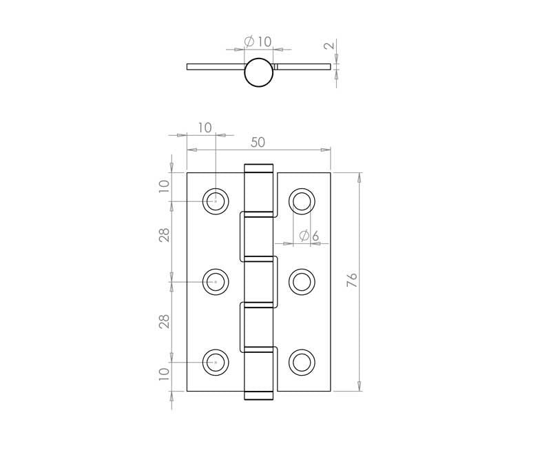 3 Inch Satin Stainless Steel Washered Hinges