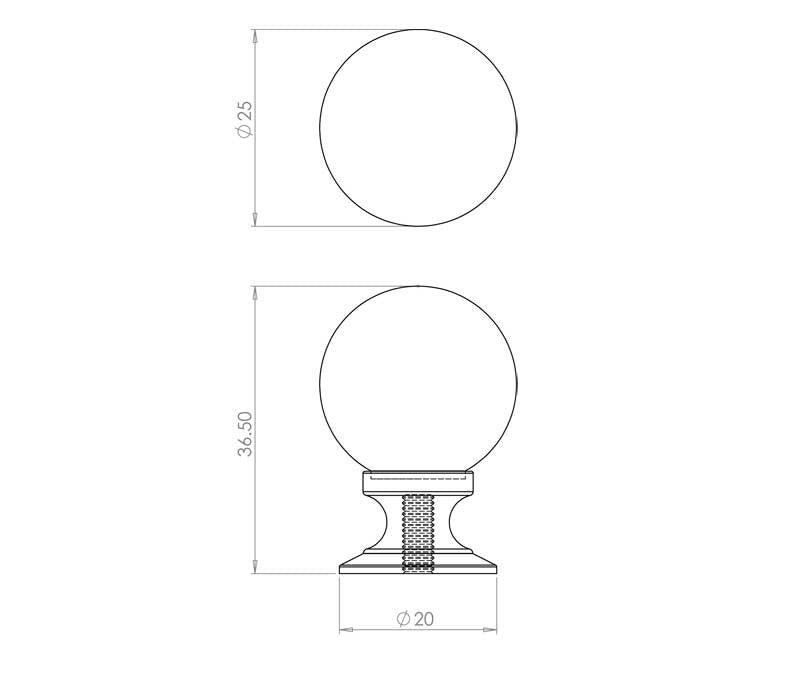 JH1151 Clear Glass Cupboard Knob - Various Sizes