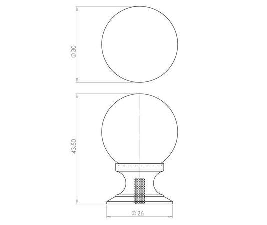 JH1151 Clear Glass Cupboard Knob - Various Sizes