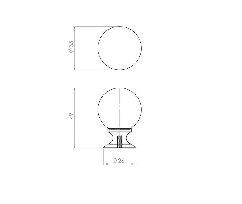 JH1151 Clear Glass Cupboard Knob - Various Sizes